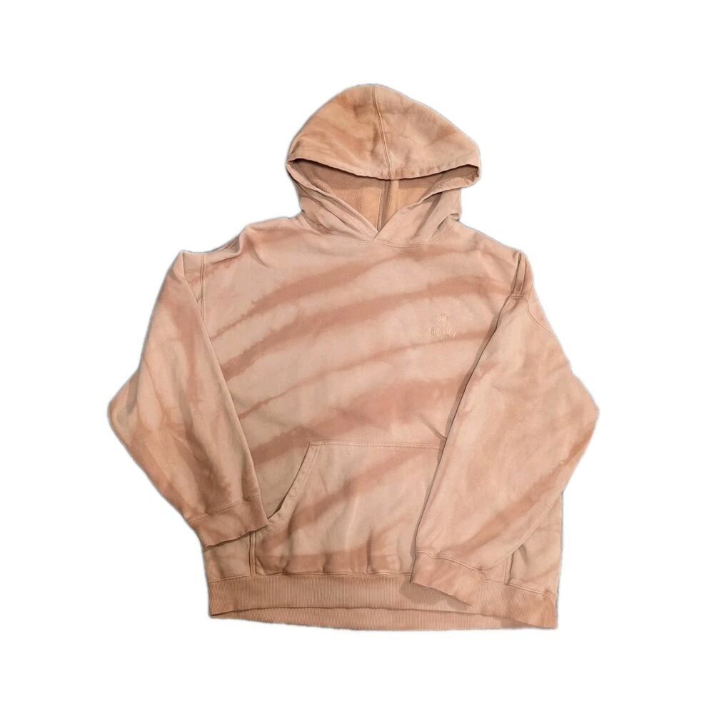 Billabong Women L Free Ride Surf Pullover Hoodie Sweatshirt Orange Brown Tie Dye